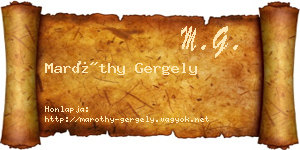 Maróthy Gergely névjegykártya