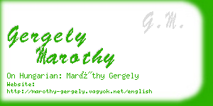 gergely marothy business card